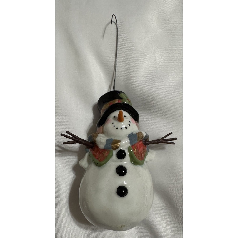 Vintage Glass Christmas Ornament Snowman Old World Style 3.5" Tall Holiday